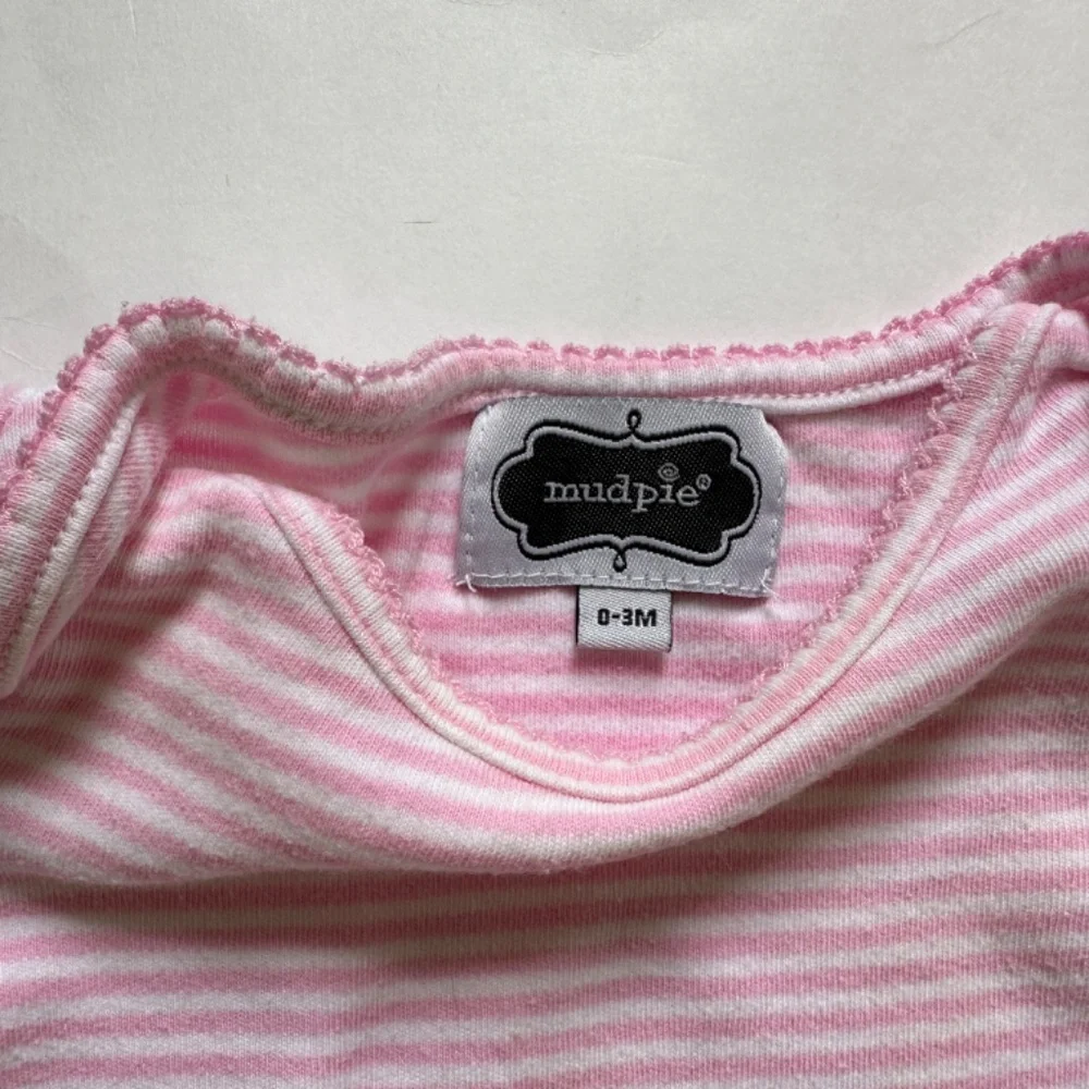 Mud Pie Baby Girl Pajamas Sleeper Gown Pink Stripe
